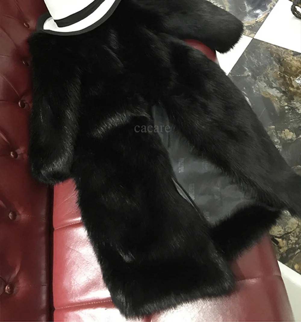 CACARE Faux Fur Coat CHEAPEST Fluffy Long Fur Coats Fake Fur Jacket Teddy 3 Colors F0126 Covered Buttons