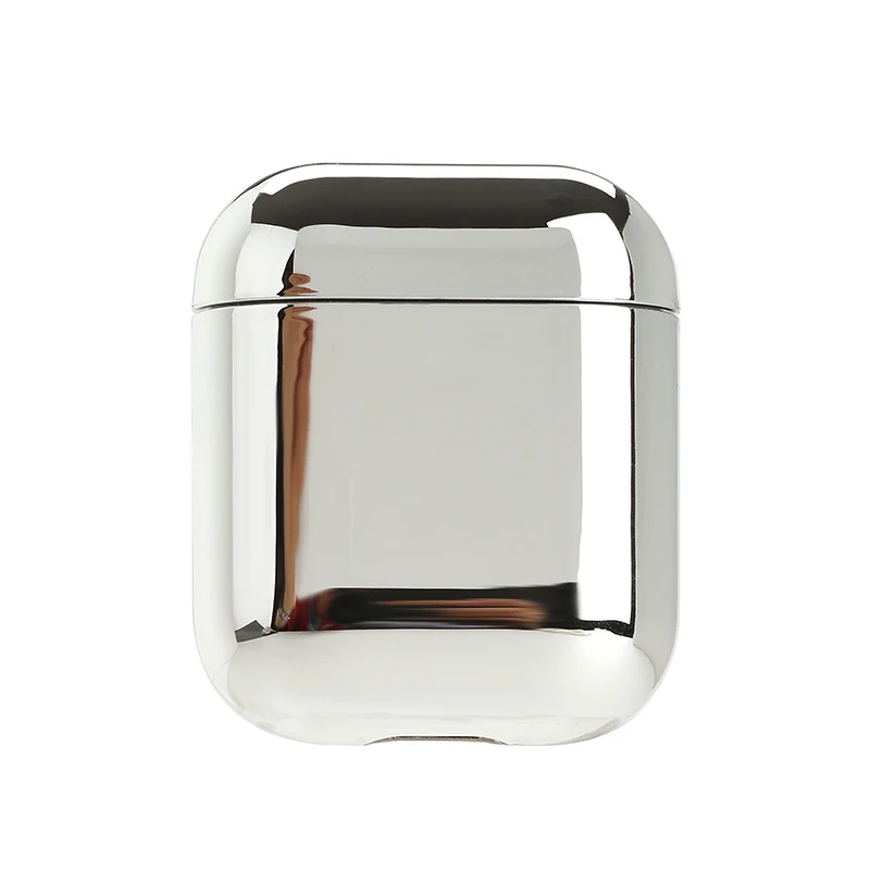 Silver Hard Case Роскошный чехол с покрытием для Apple AirPods 1, наушники, Жесткий Чехол для AirPods 2, зарядное устройство, беспроводные Bluetooth наушники, аксессуары - Цвет: Silver Hard Case
