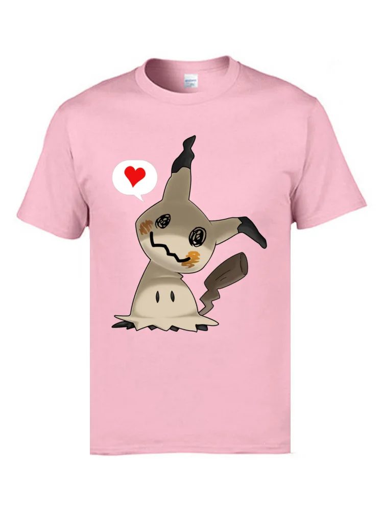 Любовь с рисунком Аниме Покемон Пикачу Mimikyu футболки 90 х мультфильм Personlzied футболки для мальчиков Одежда высшего качества Smash Bros футболки "Аниме" - Цвет: Розовый