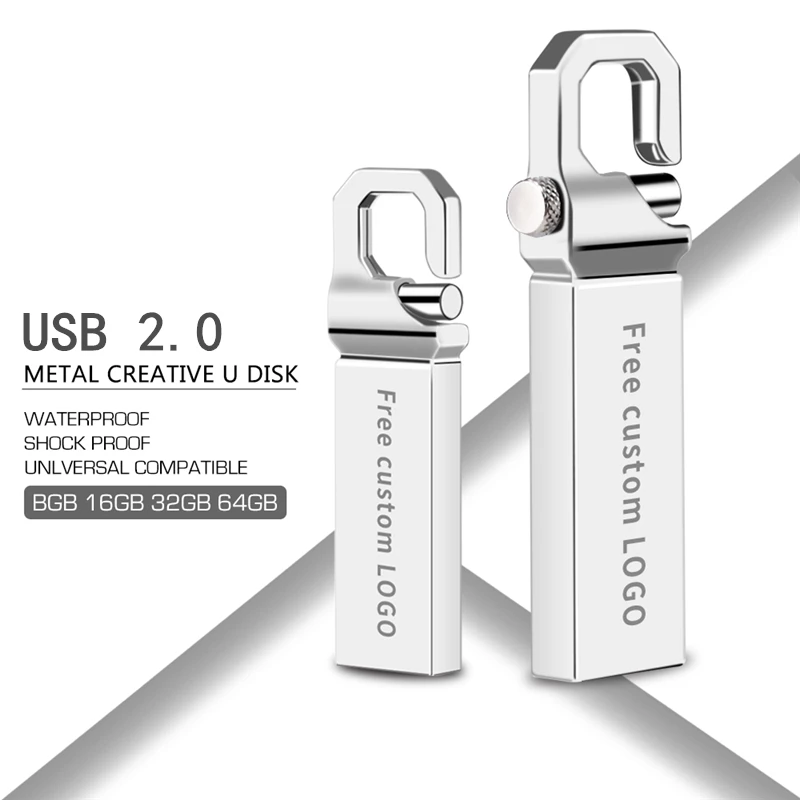 USB флеш-накопитель, металлическая флешка, 128 ГБ, 16 ГБ, 8 ГБ, 4 Гб, креативный флеш-накопитель, 32 ГБ, Usb 2,0, флеш-память, 64 ГБ, Usb флешка, бесплатный логотип на заказ