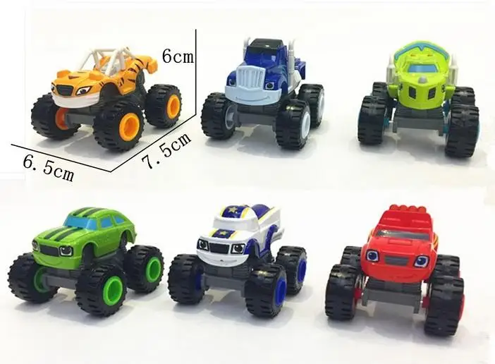 

6pcs Children's Toy Car and Monsteren Machines Super Stunts Blaze Kids Truck Car Coll Gift For kids At Birthday Christmas hot