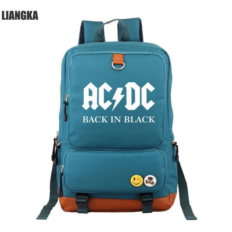 LIANGKA школьный рюкзак для мальчиков и девочек рок группа AC/DC рюкзаки школы холст