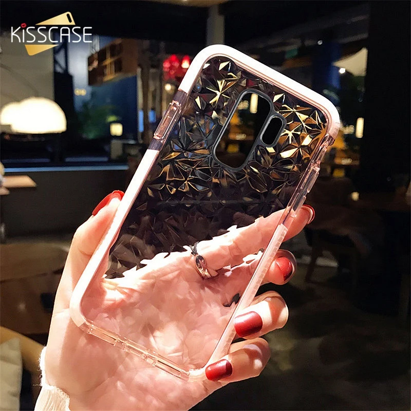 KISSCASE чехол для samsung Galaxy S8 S9 плюс роскошный 3D ромба противоударные Чехлы вода