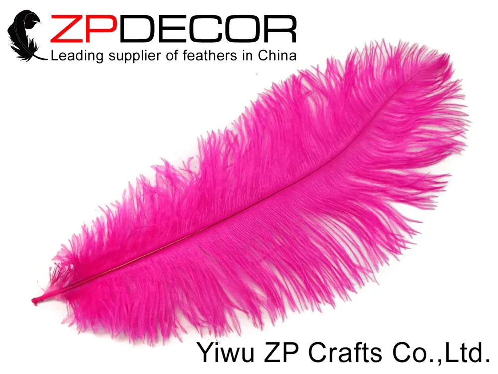 

ZPDECOR Factory Length Range 45cm-50cm(18-20) Hot Pink Color 50pieces/lot TOP Quality Ostrich Feathers for Weeding