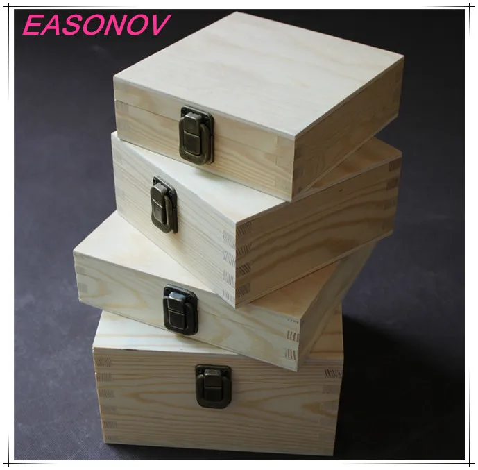 EASONOV 16,5*16,5*13 см деревянная квадратная подарочная коробка упаковочная коробка для хранения ювелирных изделий