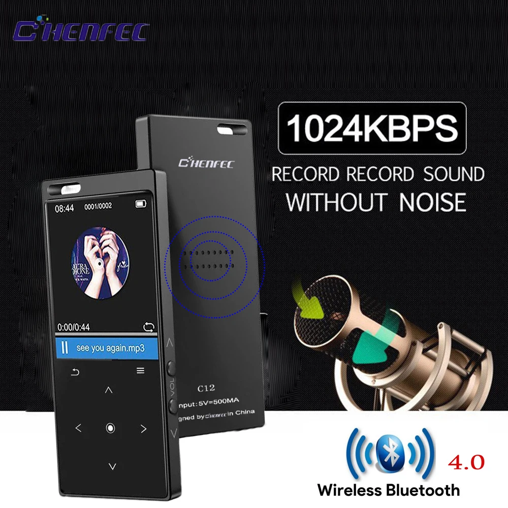 Портативный металлический оригинальный Bluetooth CHENFEC C12 MP3 плеер 8 ГБ 1 экран speake с