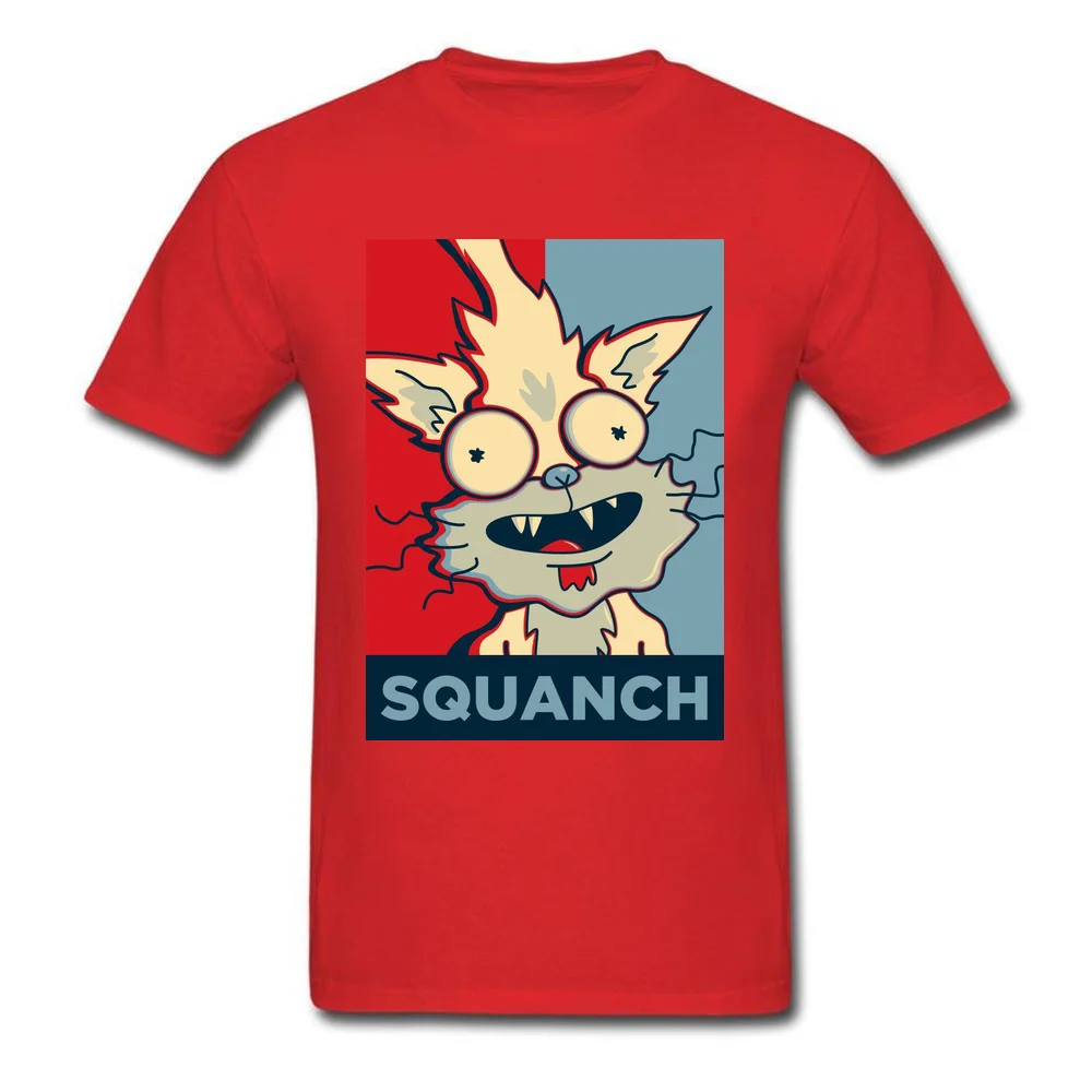 Забавные футболки, Новое поступление, It's Time To Squanch, мужские футболки из хлопка, мужские футболки, Рик и Морти, уличная одежда, безумная белка - Color: Red