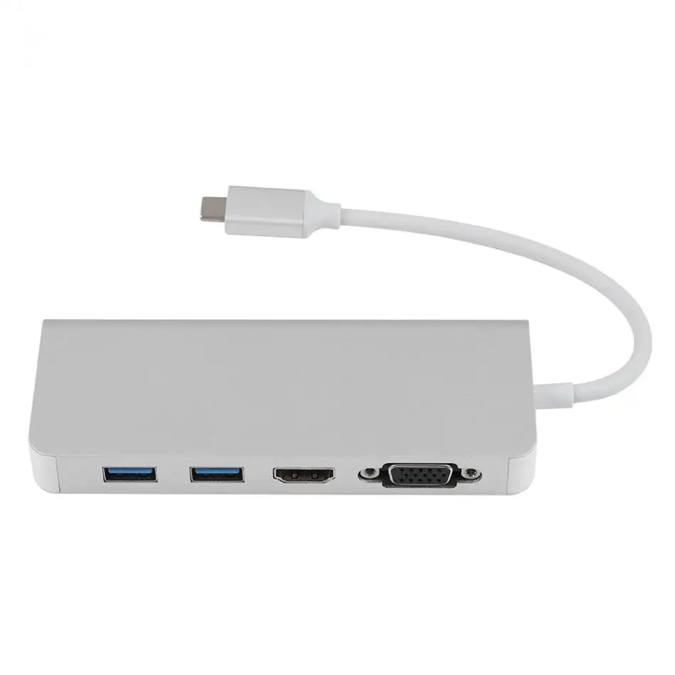 Многофункциональный USB3.0 концентратор адаптер тип-c к HDMI/VGA/RG45 Gigabit LAN/USB3.0/PD конвертер портативный USB-C концентратор для Apple MacBook