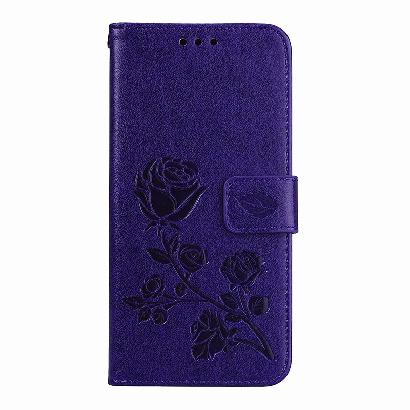 Purple Pdgb кошелек кожаный чехол для Xiaomi mi A1 A2 Lite 5X F1 Red mi 4X 4A 5A 6A 5 Plus S2 примечание 6 Pro чехол откидная крышка для 3D выбитым рельефным цветком - Цвет: Purple