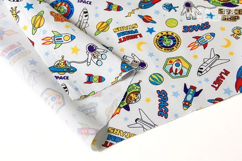 Японская хлопковая ткань Оксфорд стеганая с пэчворком для детей космической