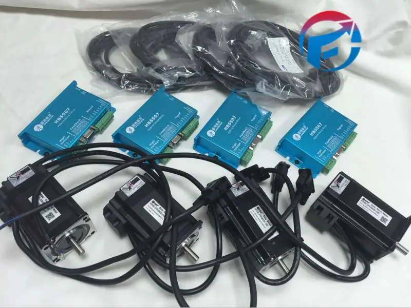 

8 pcs a lot Leadshine Closed Loop servo Drive HBS507 57mm 3-phase servo motor 573HBM20-EC-1000 with 3M Cable new version