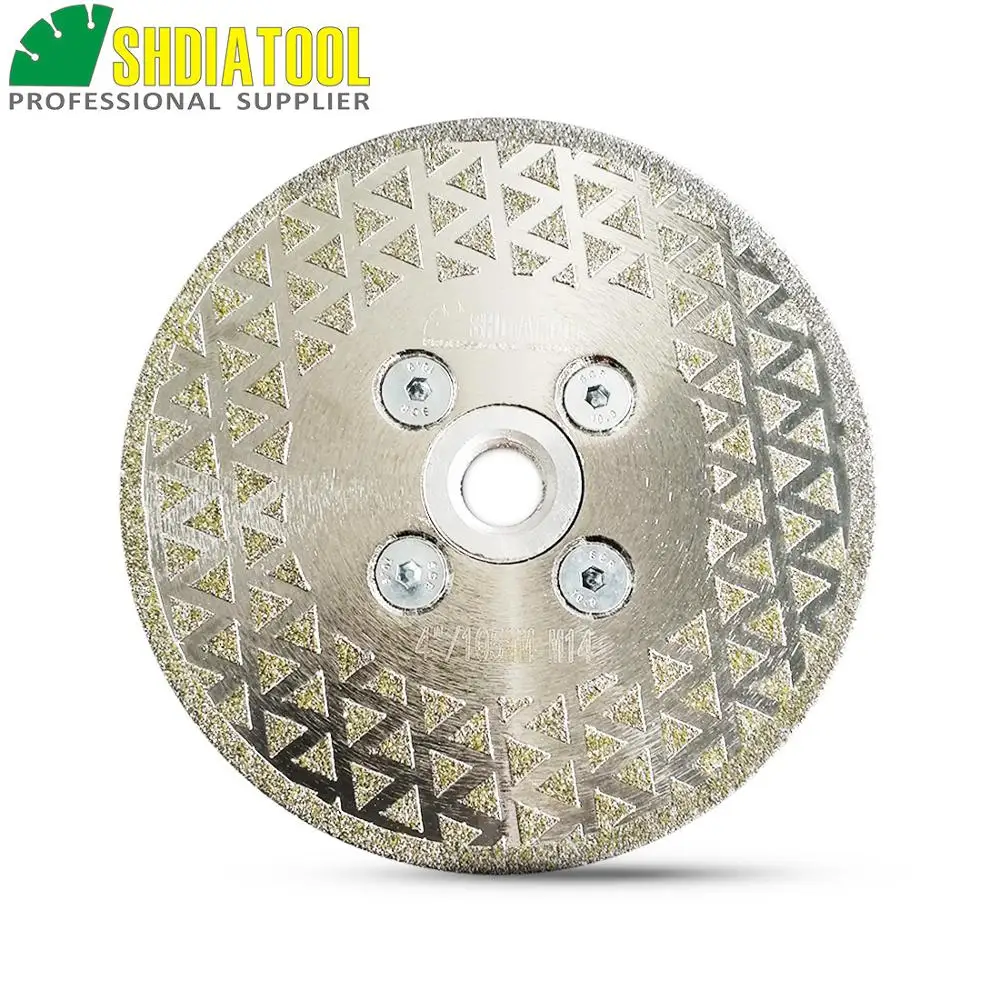

SHDIATOOL 4" Electroplated Diamond Cutting Grinding Disc M14 Flange Diameter 100MM Saw Blade for Granite Marble Ceramic