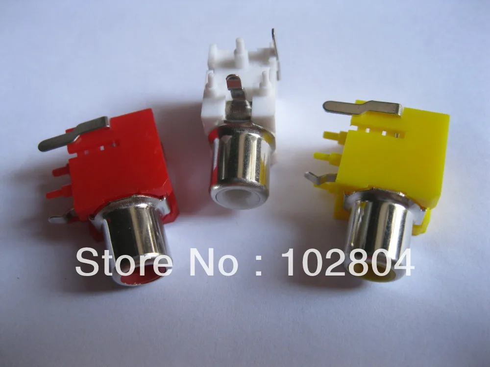 AV-8.4-9 AV Pin Jack 3 Color RCA Female Audio Video Socket Connector 240 pcs per Lot | Connectors
