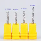 10 шт. SHK 3,175 мм вверх и вниз резка с двумя канавками спиральная карбидная фреза резаки для ЧПУ маршрутизатора, концевые фрезы для дерева режущие сверла