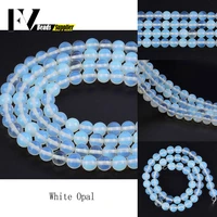 4 6 8 10 12mm natural round white opal stone beads diy bracelet jewelry making 15 ball beads accessories wholesale