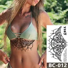 1 лист, татуировка на грудь, тело, временная водонепроницаемые украшения, зубчатая кружевная люстра, узор, переводная картинка, художественная татуировка на талию