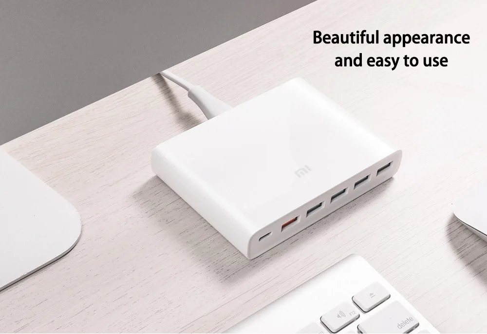 Xiaomi Mi Быстрая зарядка QC 3,0 портативное USB зарядное устройство 2 4 6 портов Макс 60 Вт 35 Вт type-C выходное USB-C для устройств планшет ПК телефон смарт