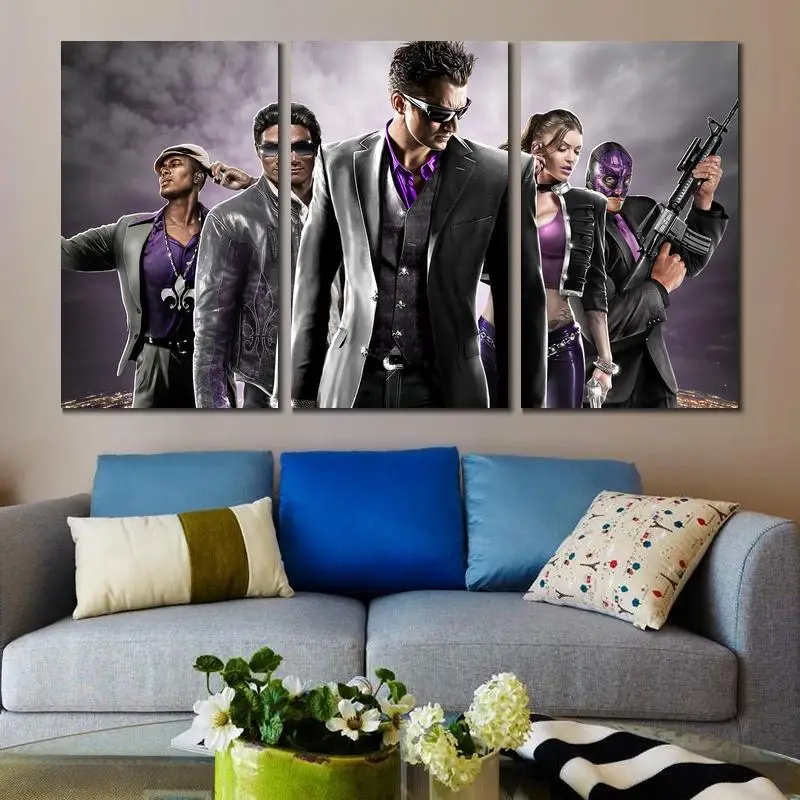 Saints row холст печатных живопись 3 комплекта настенные панно для Декор в