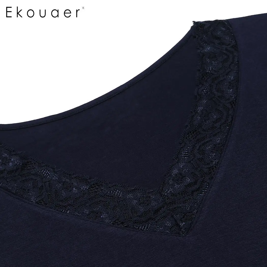 Ekouaer женские пижамы пижамный комплект с длинным рукавом v образным вырезом