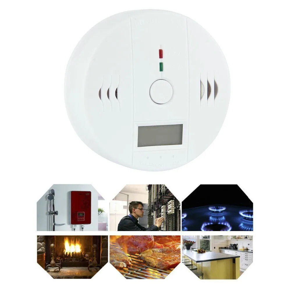 LCD CO Carbon Monoxide Poisoning Sensor Work alone Built-in 85dB siren sound Independent Alarm Warning Detector Tester | Безопасность и