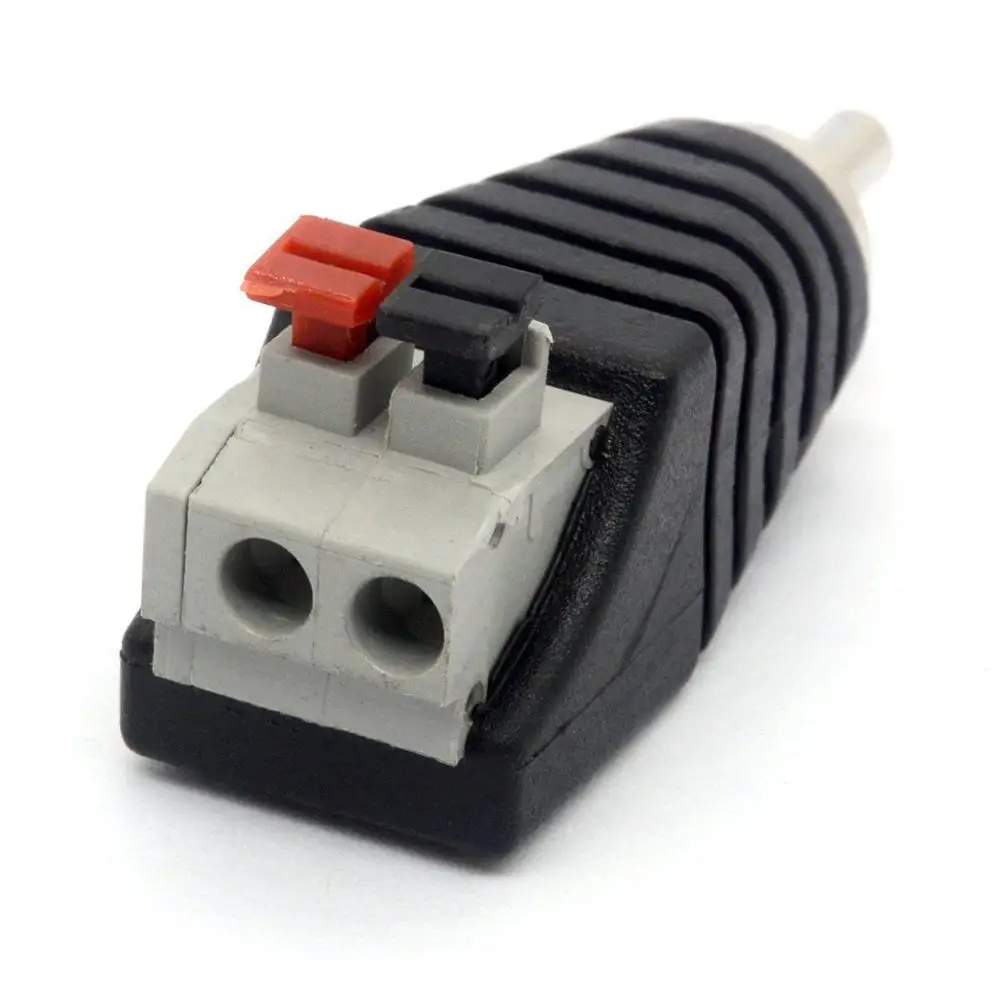 Динамик Phono RCA разъем к AV 2 винтовой терминал Аудио Видео балун адаптер DC Power для