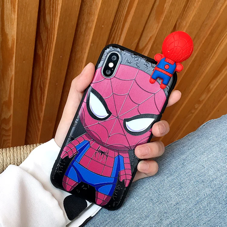 Для iphone XS Max милый 3D чехол для телефона с героями Мстителей X XR 4S 5S 6 S 7 P 8 Plus рисунком