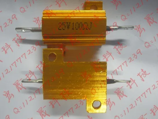 RX24-25W 100R мощный металлический корпус золотой алюминиевый проволочный резистор 25