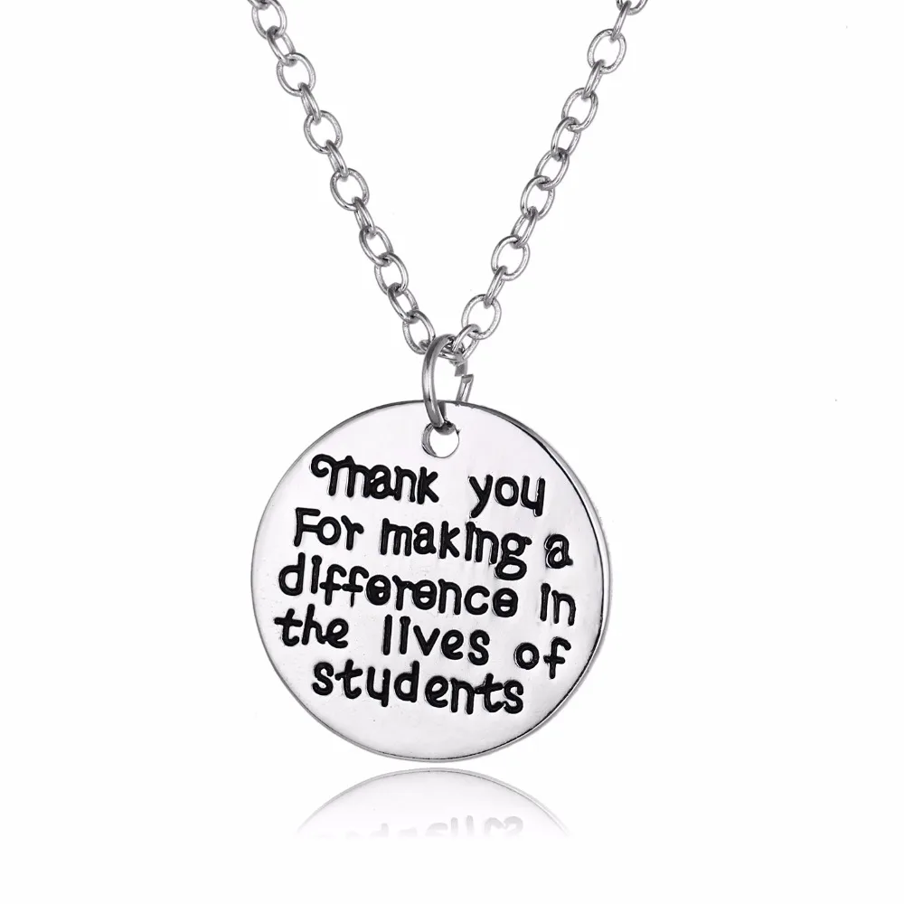 

Teacher's Day Gifts Thank You For Making A Difference In The Lives Of Students Pendants Teachers Necklace Teacher Charm Jewelry