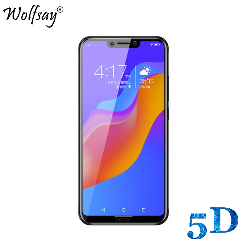Wolfsay 1 шт. 5D изогнутый экран протектор для Huawei Honor Play закаленное стекло полное