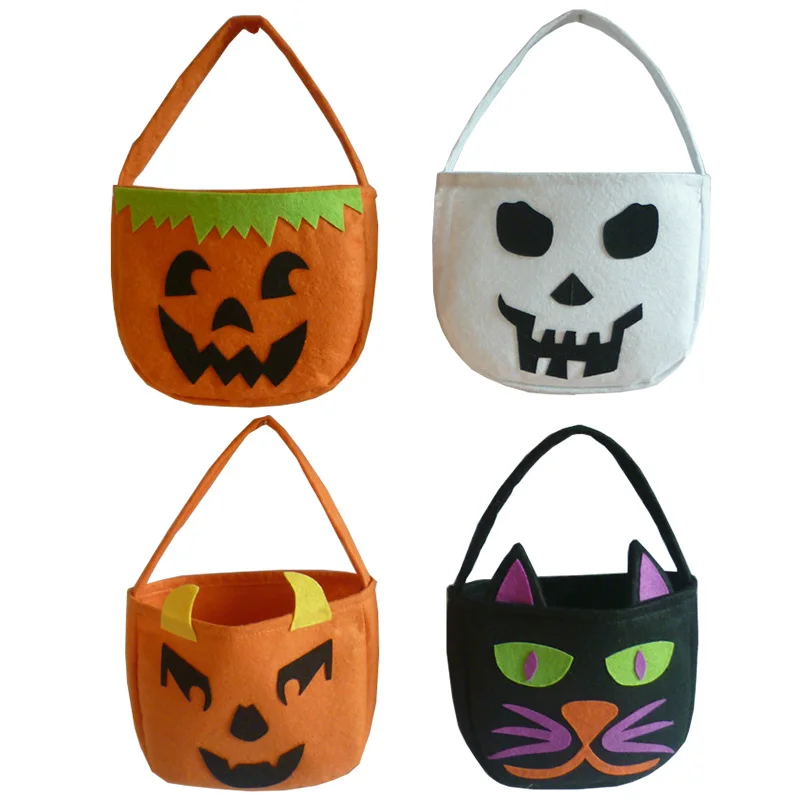 1 шт. складная сумка для Хэллоуина конфетная улыбка тыква индивидуальная