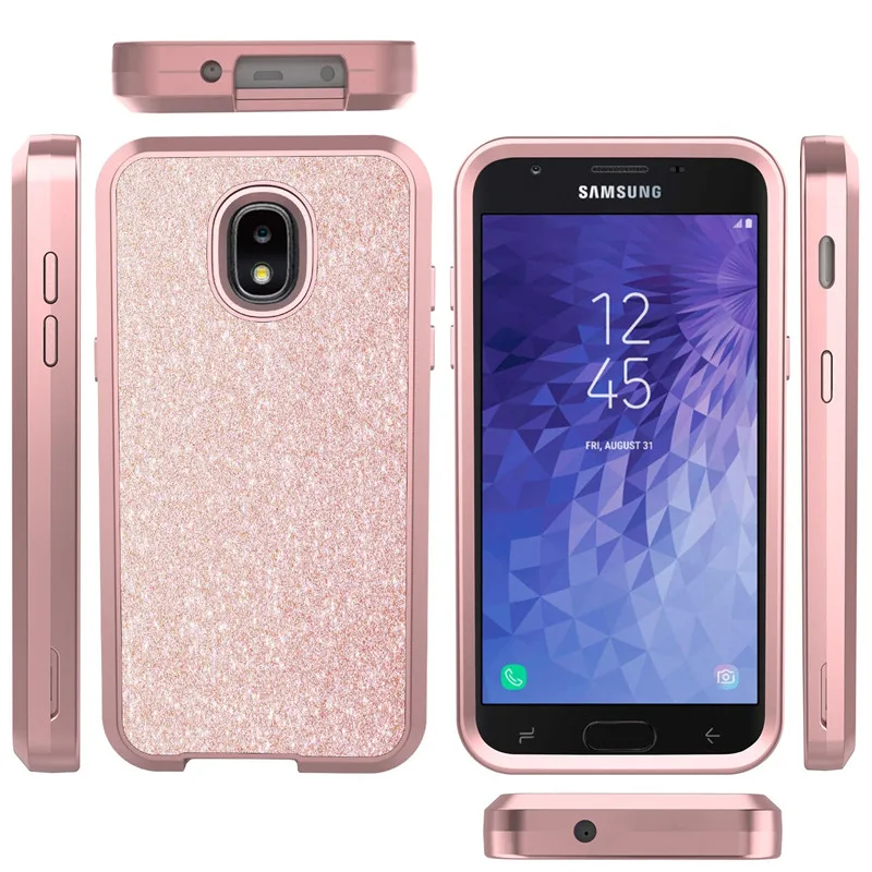 Милый блестящий чехол для Samsung Galaxy J3 J7 2018 Блестящий Роскошный чехол-Бампер