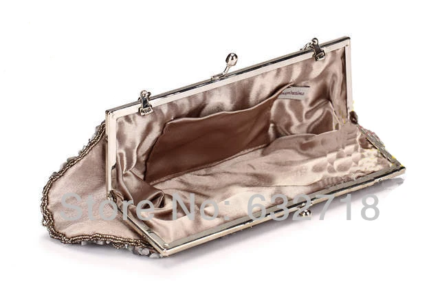 2014 European hot sale Rosa Fashion handmade gun grey color embroidery evening bag party EB09 free shipping | Багаж и сумки