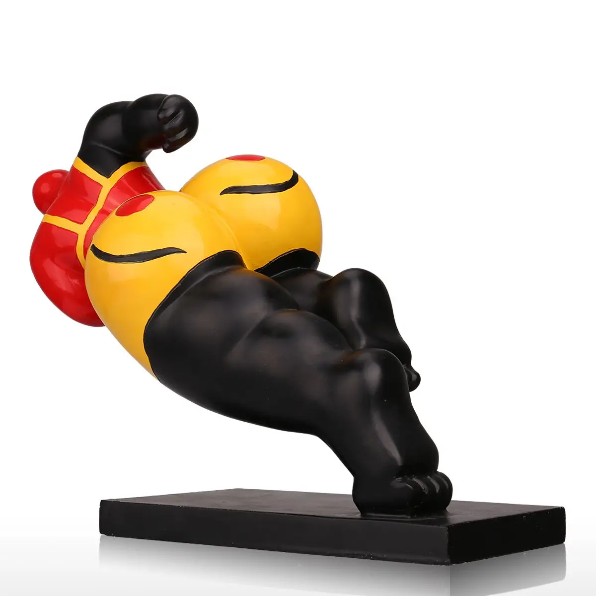 Tooarts Dashing Fat Woman Figurine Fiberglass Exaggerative Modeling Decorative Ornament Gift For Home Office | Дом и сад