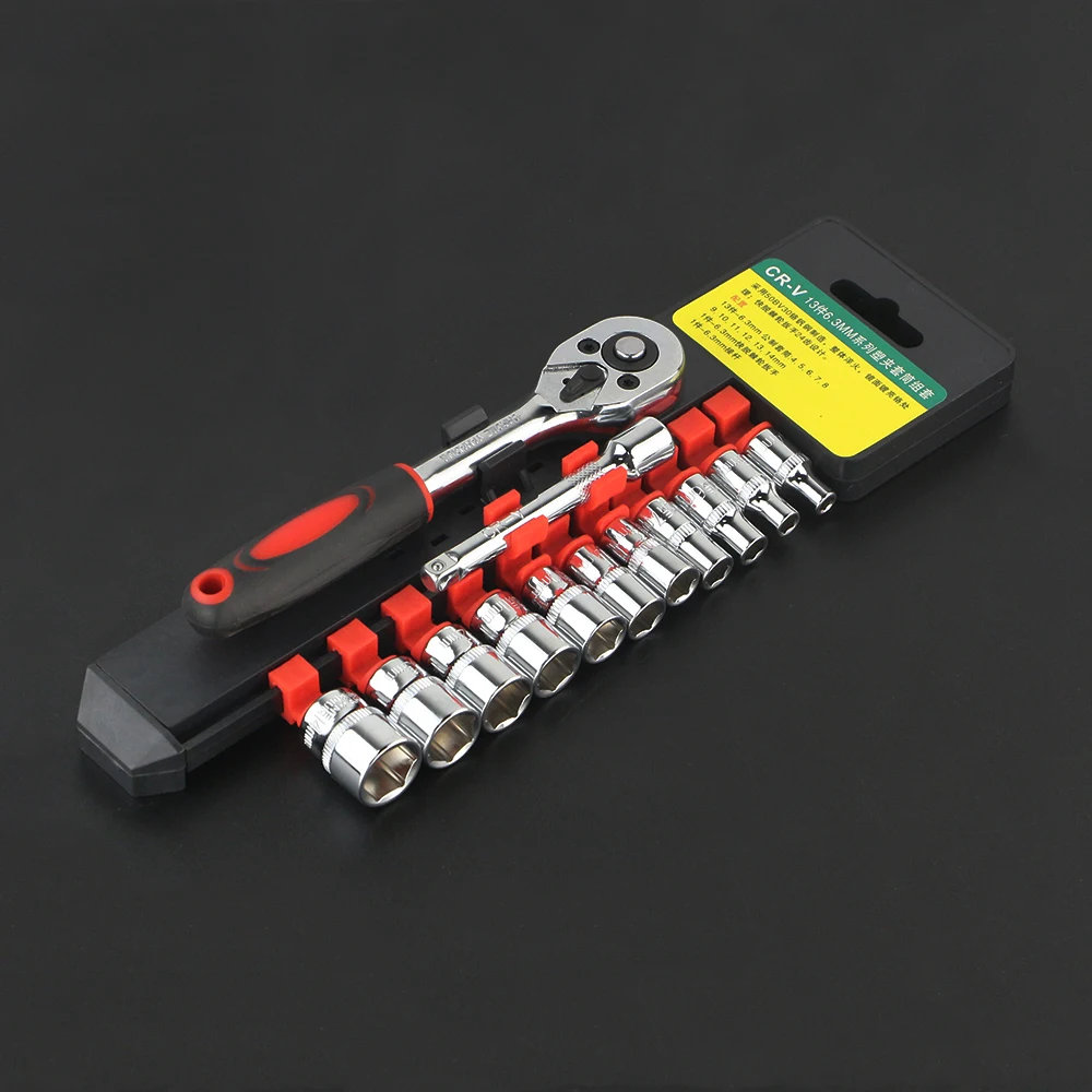 Yofe 12-15 шт. 1/4 &quot4-14 мм разъем Гаечные ключи головкой метрическая Набор торцевых