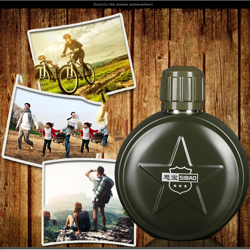 Термос из нержавеющей стали в армейском стиле 18/8 с двойными стенками колба