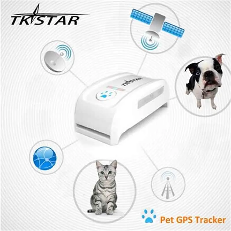 Мини трекер для домашних животных TKSTAR с ошейником GSM/GPRS позиционирование в