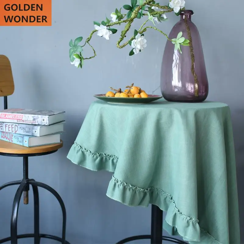 Пасторальная круглая скатерть кружевное хлопковое покрытие для журнального