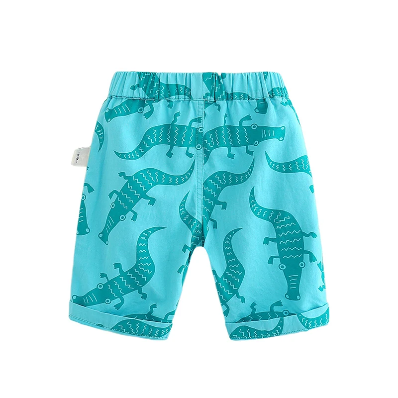 I.K/Повседневный праздничный пляжный шорты синего цвета с рисунком крокодила для