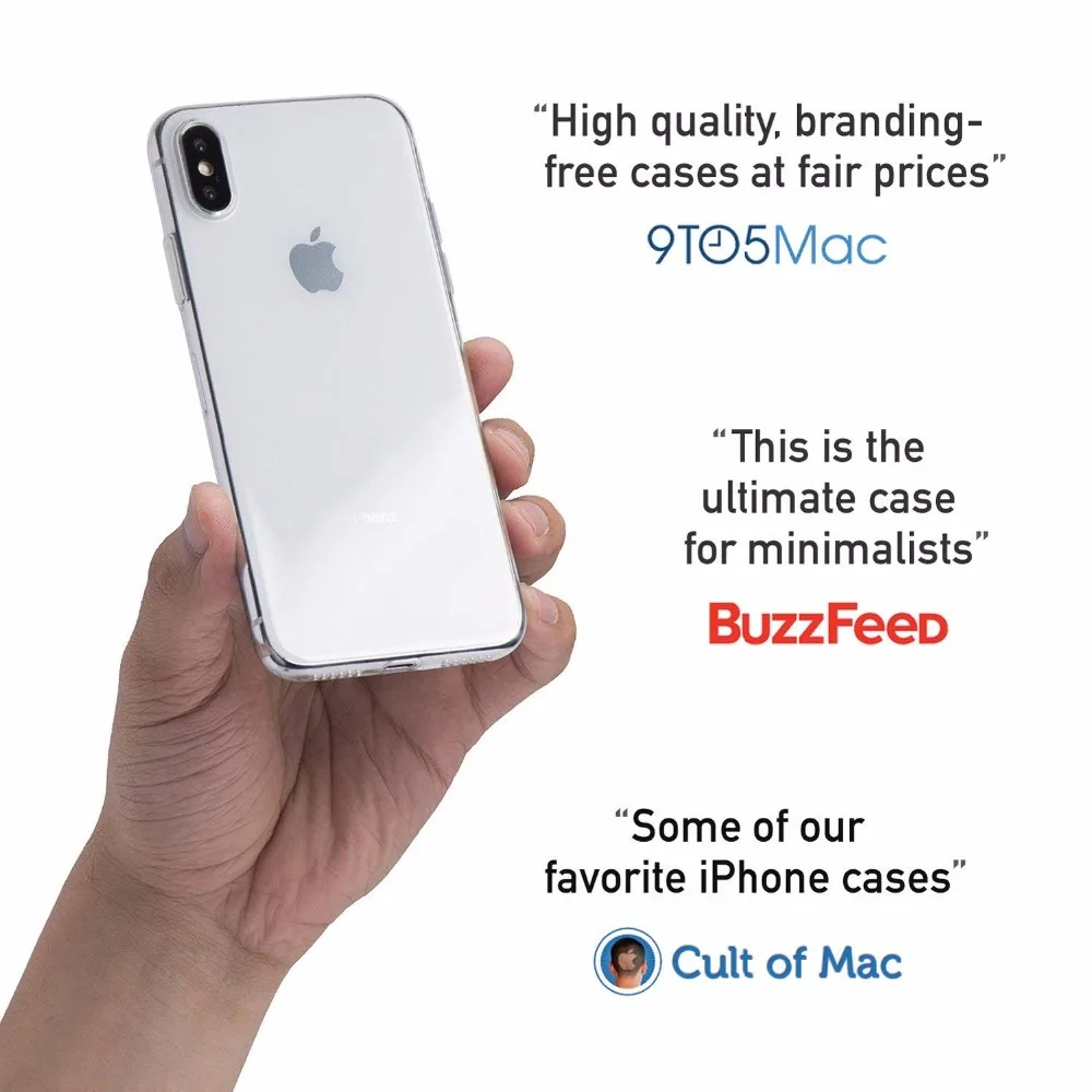 Прозрачный тонкий чехол для Apple iPhone X мягкий тонкие гибкие чехлы из ТПУ задняя