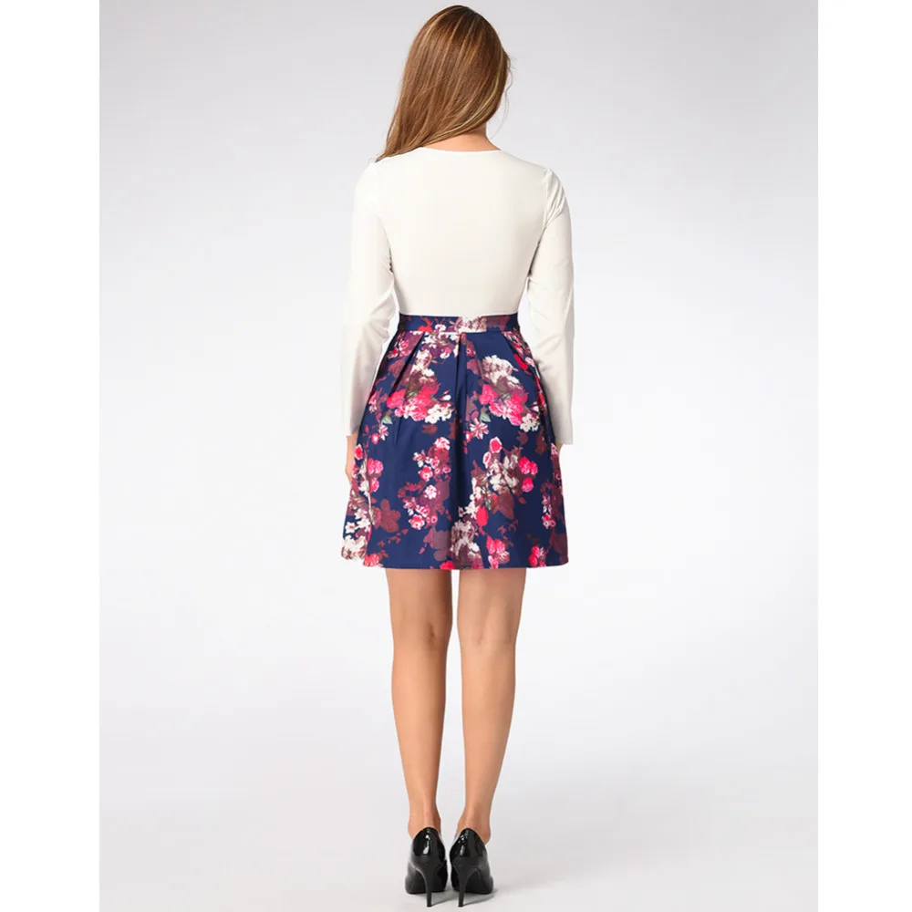 Ruiyige Spring Summer Floral Mini Dress Long Sleeve V-neck Print Casual Dresses Party Lady Plus Size Sexy Beach Vestidos | Женская