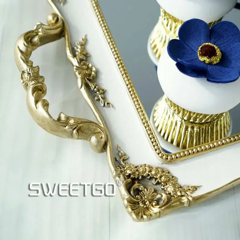 Винтажный лоток для торта полимерная аксессуар дисплея зеркало в античном стиле