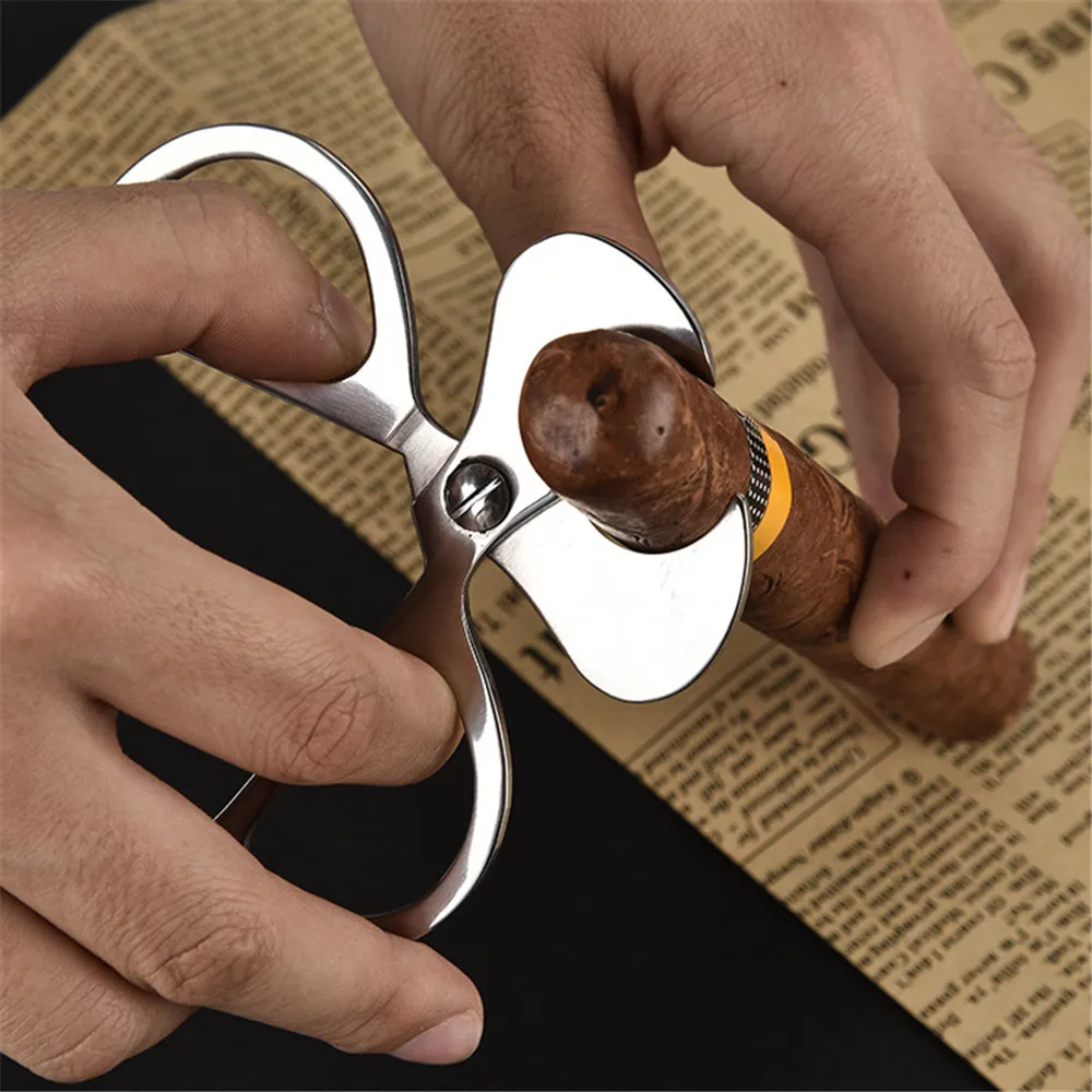 1pc Silver Stainless Steel Cigar Cutter Knife Scissor Easy To Cut Blade Smok Machine For Cutting Tobacco Tools | Дом и сад