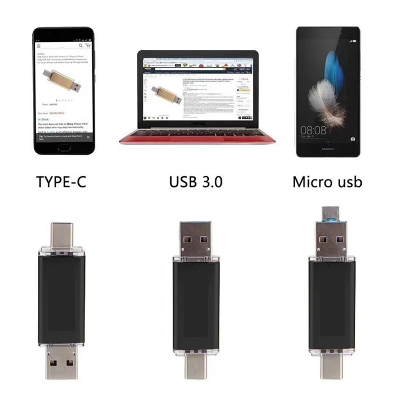 UTHAI C13 USB3.0 флеш-накопитель type-C/Micro/USB3.0 3в1 диск 32 Гб металлический флеш-накопитель 64 ГБ тип C Высокоскоростной U флеш-накопитель 16 Гб