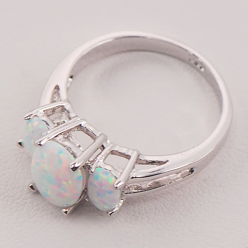Белый Огненный Опал Австралии Стерлингового Серебра 925 Женщины Ювелирные