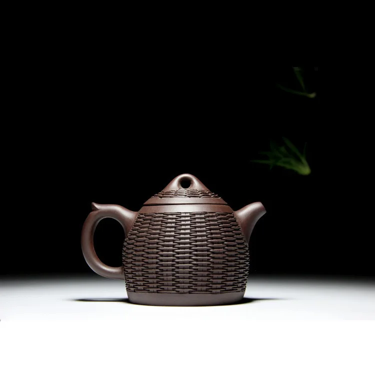 

recommended by Han Peidong all hand peony undressed ore mud purple bamboo weaving Qin Quan purple sand teapot tea set