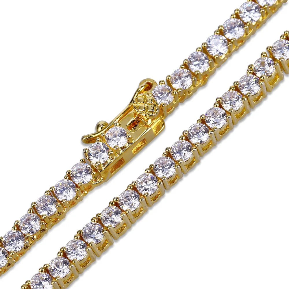 JINAO золото/серебро/цвет розового золота Iced Out цепь хип-хоп медь микро Pave CZ Stone2.5-10 мм теннисная цепь ожерелье