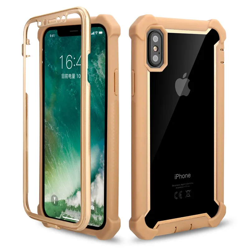 Gold Phone Case Усиленная защита Doom Броня PC+ Мягкий ТПУ чехол для телефона для iPhone XS Max XR X 6 6S 7 8 Plus 5S 5 5C SE2 противоударный Прочный чехол - Цвет: Gold Phone Case