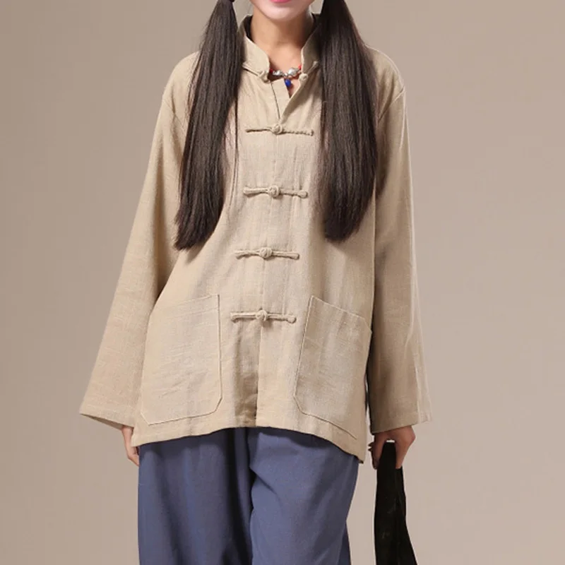 Женская блузка с длинным рукавом воротником-стойкой | Тематическая одежда и