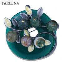 5 colors vintage plant brooch high end nature stones brooch beautiful pins for women new 2016 fbro053