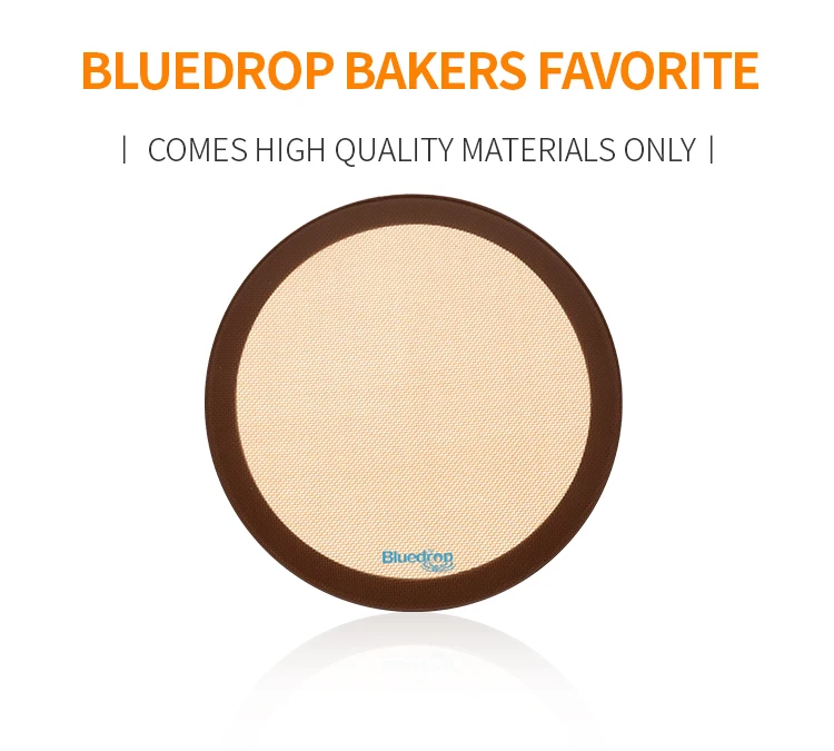 Bluedrop 24 см силиконовый коврик для выпечки круглый кулинарный лист для микроволновой печи антипригарный Стекловолоконный тостер духовка лайнер лист для выпечки